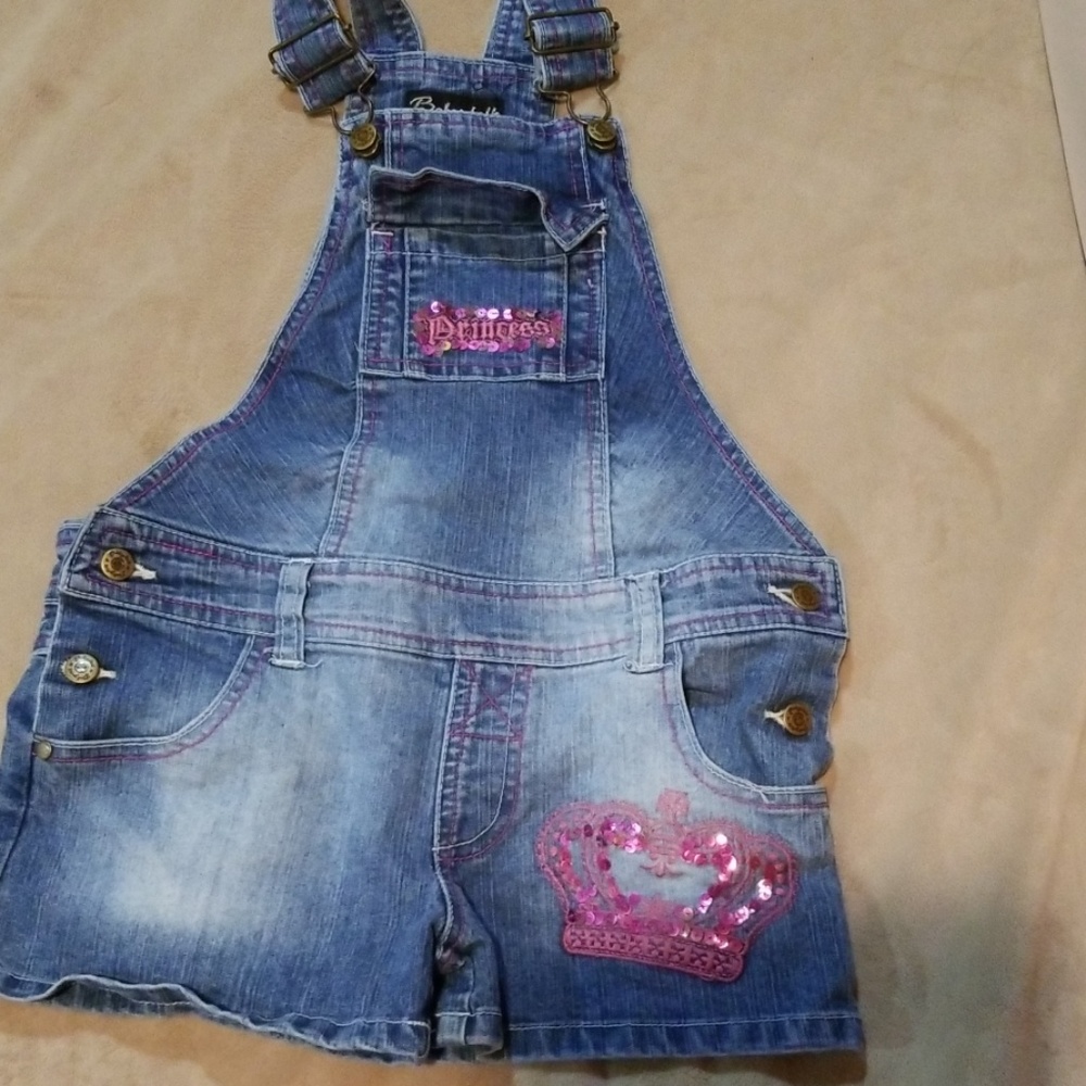 Girls Princess stretch overalls 6x